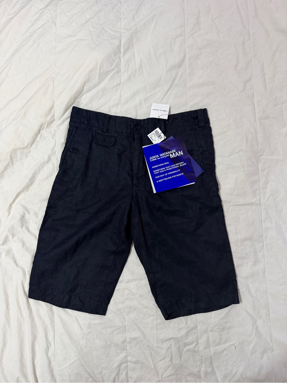 Junya Watanabe MAN Navy Linen Deck Shorts 34w